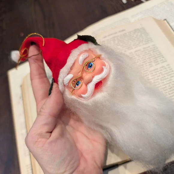 Vintage Red and White Santa Claus Head Ornament - Picture 7 of 7